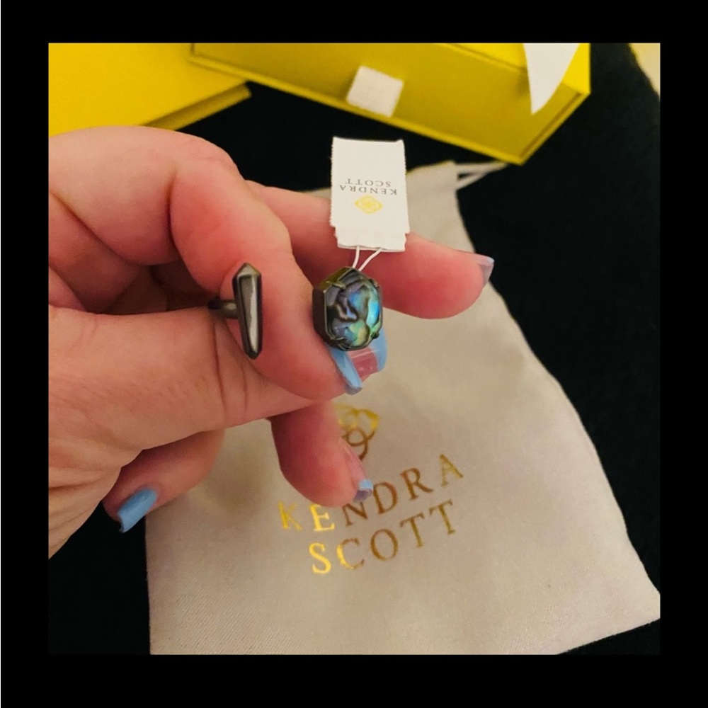 Kendra Scott Black Theodore Abalone Ring